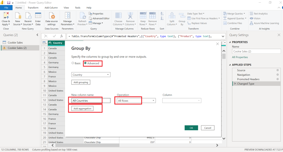 Using Group By in Power Query while Retaining All Column